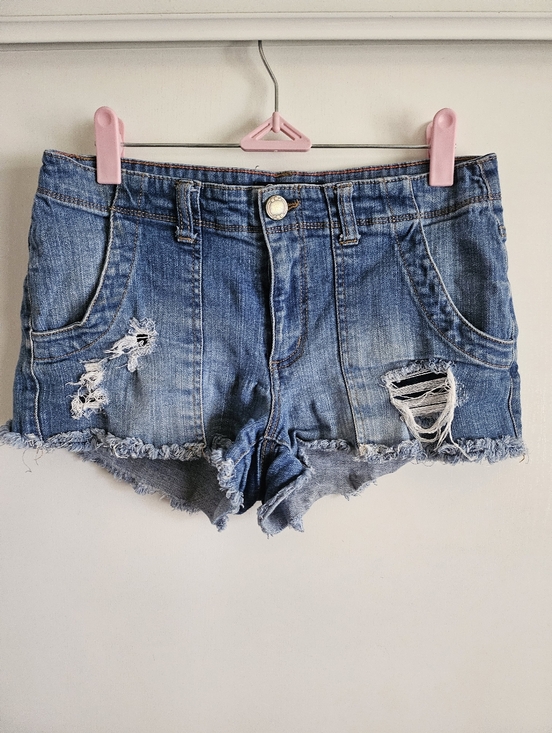 Boom Boom Jeans Pants - Y2K Boom Boom Jeans Vintage Denim Low Waist Shorts Cotton Womens 11, 29 in waist